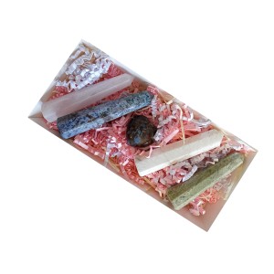 4 Natural Stone Healing Wand 80mm & 1 Que Sera Puff Heart 30mm 